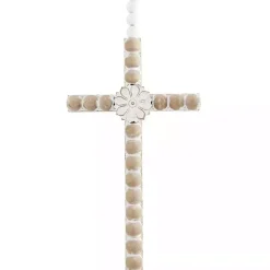 Kirklands Home Floral Beaded Wood Cross Wall Plaques, Set of 3