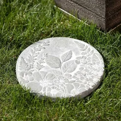 Best Kirklands Home Floral Cement Stepping Stone Gray
