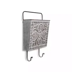 Kirklands Home Floral Embossed Metal Wall Pocket