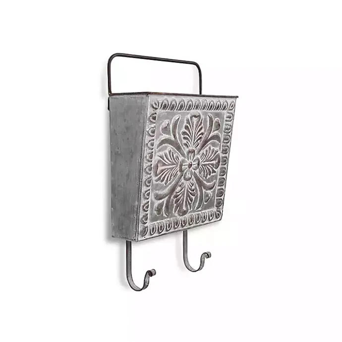 Kirklands Home Floral Embossed Metal Wall Pocket