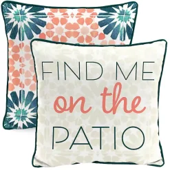Kirklands Home Floral Find Me on the Patio Outdoor Pillow