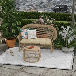 Kirklands Home Floral Find Me on the Patio Outdoor Pillow