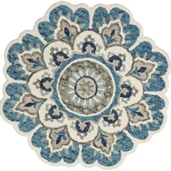 Hot Kirklands Home Floral Round Edged Area Rug, 6 ft.