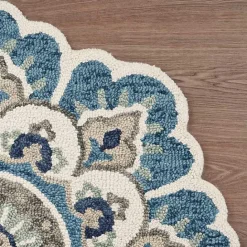 Hot Kirklands Home Floral Round Edged Area Rug, 6 ft.
