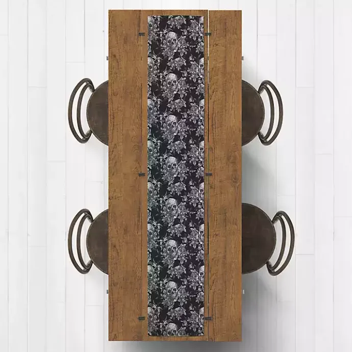 Outlet Kirklands Home Floral Skulls Halloween Table Runner