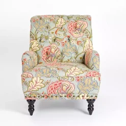 New Kirklands Home Floral Tufted Rebecca Accent Chair Pink