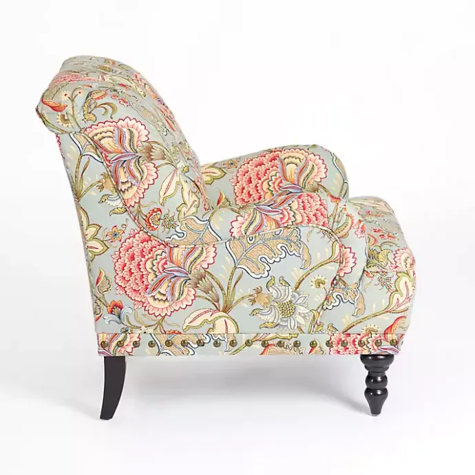 New Kirklands Home Floral Tufted Rebecca Accent Chair Pink