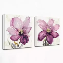Clearance Kirklands Home Floral Wash Giclee Canvas Art Print, Set of 2 Purple