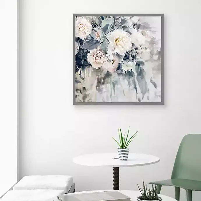 Outlet Kirklands Home Flower Impressions Framed Canvas Art Print Gray