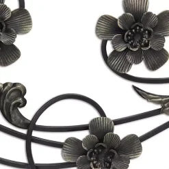 Discount Kirklands Home Flower Scroll Metal Wall Plaque Black