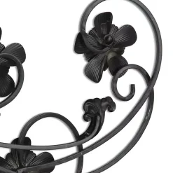 Discount Kirklands Home Flower Scroll Metal Wall Plaque Black