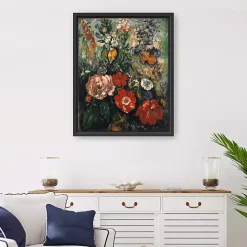 Discount Kirklands Home Flowers Paul Cezanne Framed Canvas Art Print Multi
