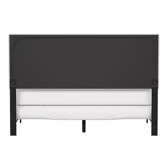 Online Kirklands Home Fog Upholstered Nailhead Trim Queen Bed Gray