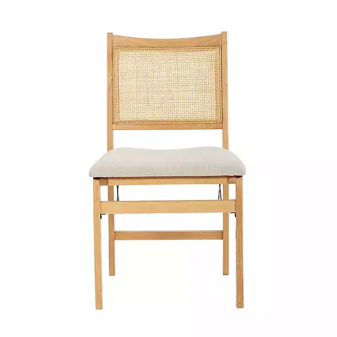 Online Kirklands Home Folding Rat Cane Back Cushioned Chair Tan