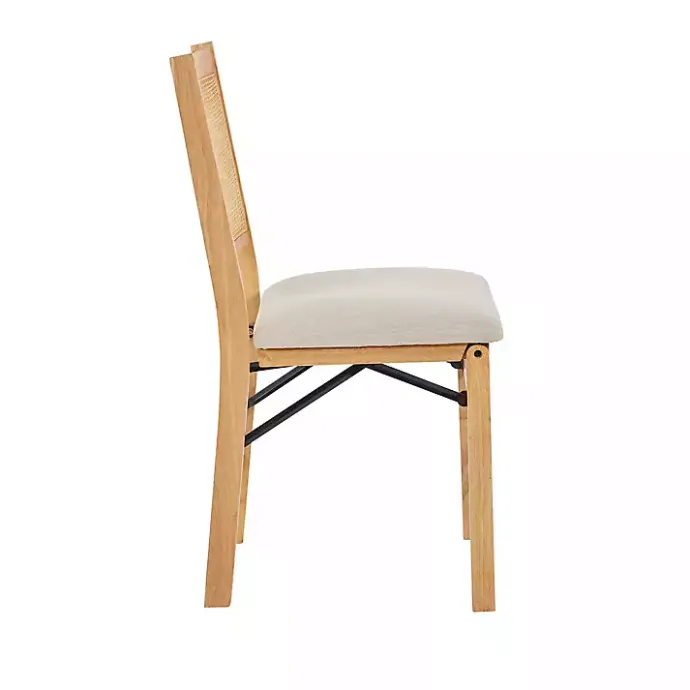 Online Kirklands Home Folding Rat Cane Back Cushioned Chair Tan