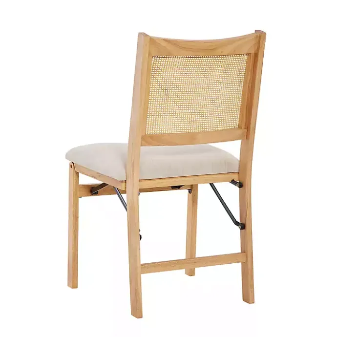 Online Kirklands Home Folding Rat Cane Back Cushioned Chair Tan