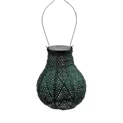 Kirklands Home Forest Ikat Bulb Hanging LED Outdoor Lantern Green