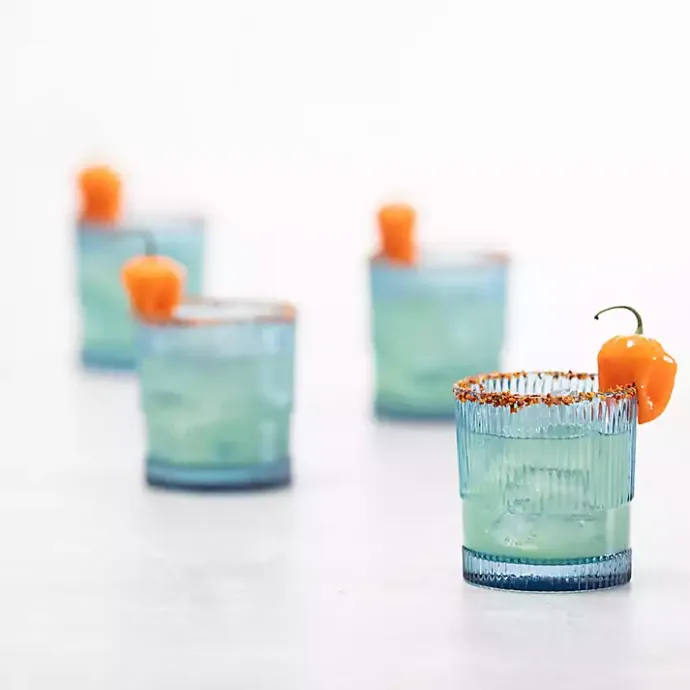 Outlet Kirklands Home Fortessa NoHo Short Glasses, Set of 4 Blue