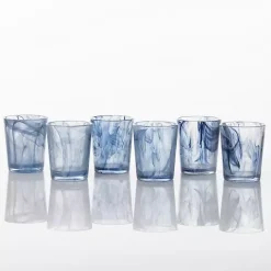 Sale Kirklands Home Fortessa Swirl Short Glasses, Set of 6 Blue