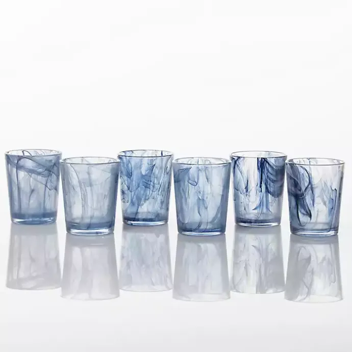 Sale Kirklands Home Fortessa Swirl Short Glasses, Set of 6 Blue