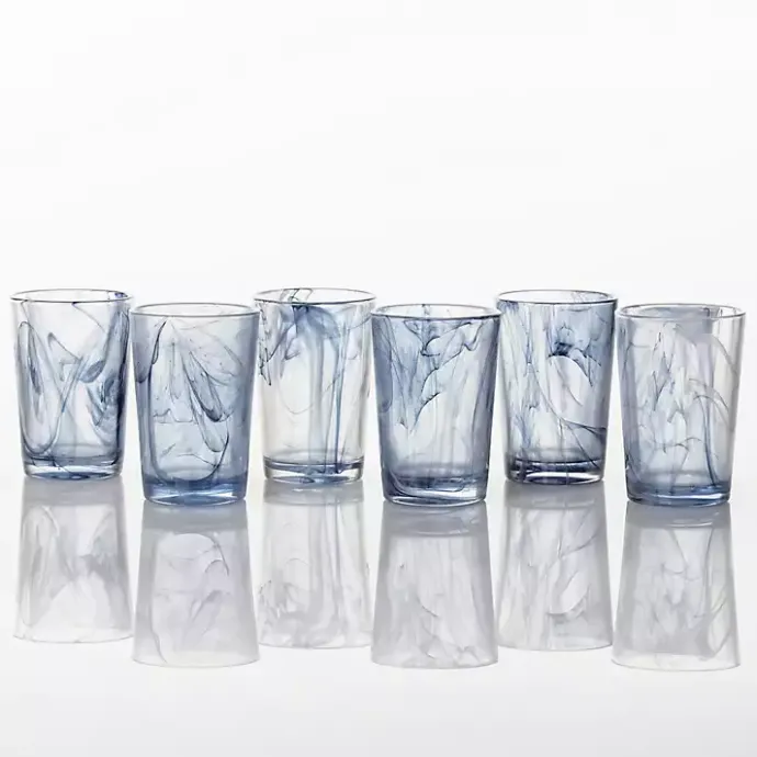 Discount Kirklands Home Fortessa Swirl Tall Glasses, Set of 6 Blue