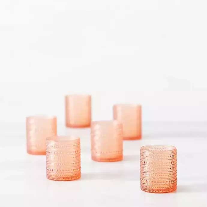 Best Kirklands Home Fortessa Coral Orbetto Short Glasses, Set of 4 Orange