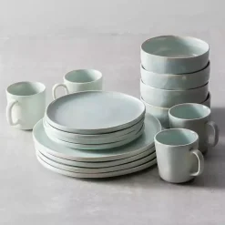 New Kirklands Home Fortessa Cypress Ceramic Mugs, Set of 4 Blue