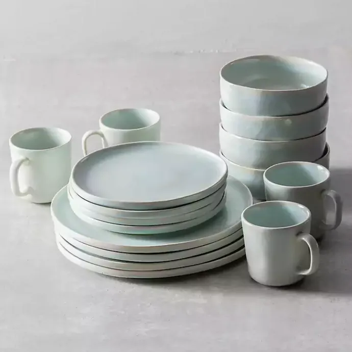 New Kirklands Home Fortessa Cypress Ceramic Mugs, Set of 4 Blue