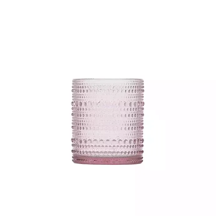 New Kirklands Home Fortessa Bead Short Glasses, Set of 6 Pink