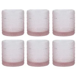 Online Kirklands Home Fortessa Jupiter Short Glasses, Set of 6 Pink