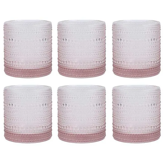 Online Kirklands Home Fortessa Jupiter Short Glasses, Set of 6 Pink