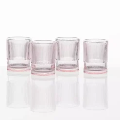 New Kirklands Home Fortessa NoHo Tall Glasses, Set of 4 Pink