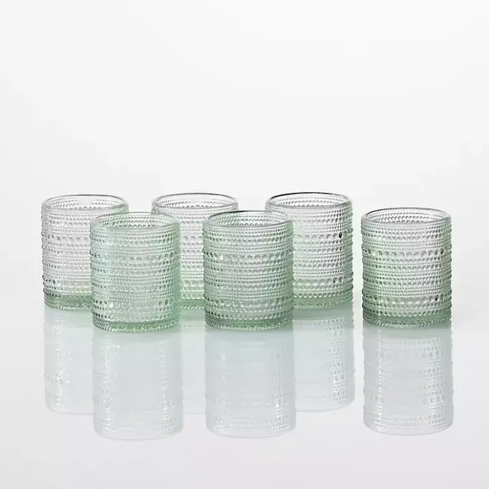 Discount Kirklands Home Fortessa Sage Bead Short Glasses, Set of 6 Green