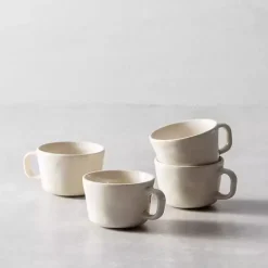 Online Kirklands Home Fortessa Sand Ceramic Espresso Cups, Set of 4 Tan