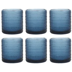 Sale Kirklands Home Fortessa Storm Jupiter Short Glasses, Set of 6 Blue
