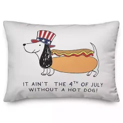Best Kirklands Home Fourth of July Hot Dog Indoor/Outdoor Pillow