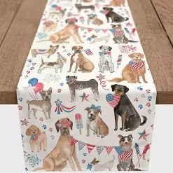 Sale Kirklands Home Fourth of July Patriotic Pups Table Runner, 90 in.
