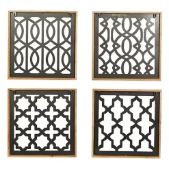 Online Kirklands Home Framed Matte Black Metal Wall Plaques, Set of 4