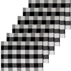 Online Kirklands Home Franklin Gingham Placemats, Set of 6 Black