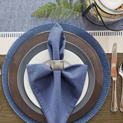 Clearance Kirklands Home French Woven Round Placemats, Set of 6 Blue