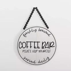 Hot Kirklands Home Freshly Brewed Coffee Round Beaded Wall Plaque