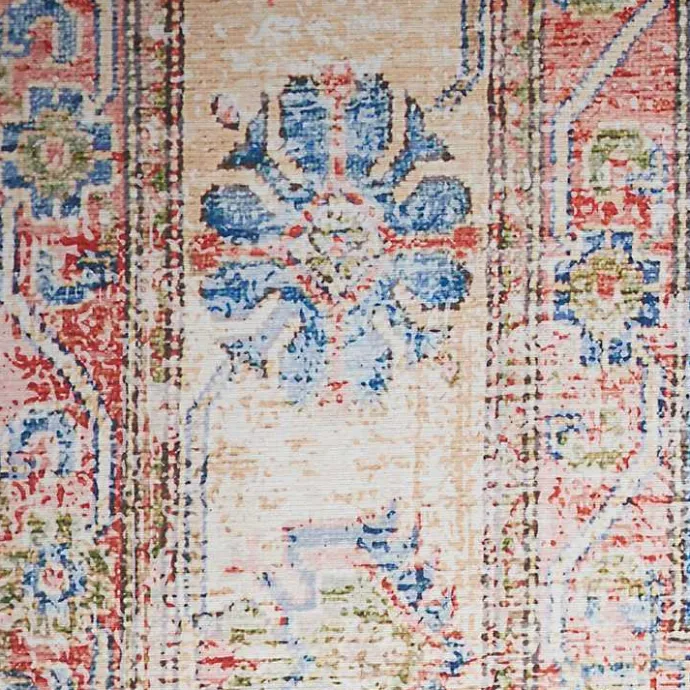 New Kirklands Home Fulton Vintage Medallion Runner, 2x7 Blue