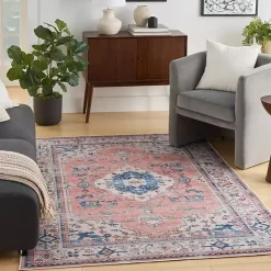 Hot Kirklands Home Fulton Coral Medallion Area Rug, 7x9 Pink