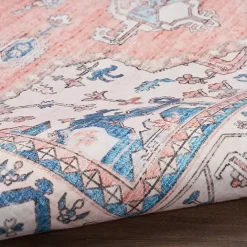 Kirklands Home Fulton Coral Medallion Runner, 2x7 Pink