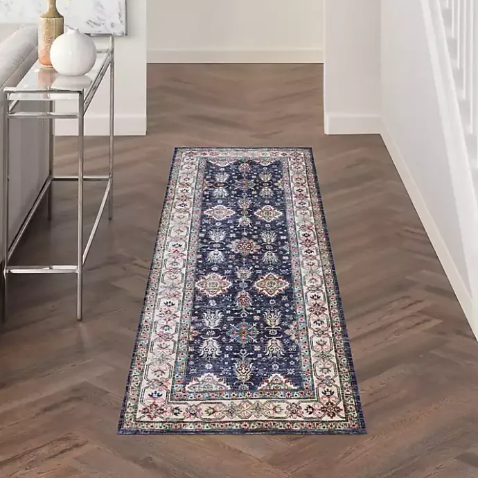 Clearance Kirklands Home Fulton Navy Medallion Runner, 2x7 Blue
