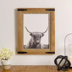 New Kirklands Home Furry Highland Cow Framed Art Print