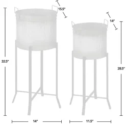 Online Kirklands Home Galvanized Planters with Stands, Set of 2 Black