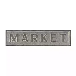 Clearance Kirklands Home Galvanized Iron Market Wall Sign Silver