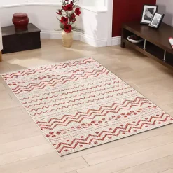 New Kirklands Home Geometric Stripe Sun Shower Outdoor Area Rug, 5x8