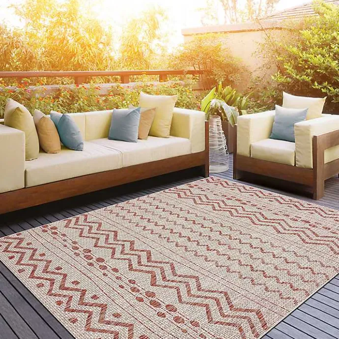 Clearance Kirklands Home Geometric Stripe Sun Shower Outdoor Area Rug, 7x9